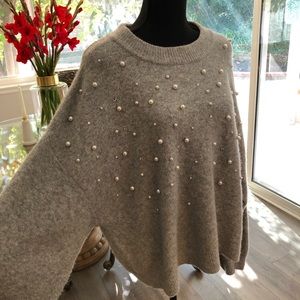 H&M gray pearl sweater
